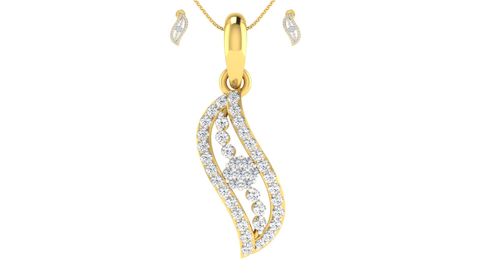 Diamond Pendant & Earring 3D CAD Files | Luxury Jewelry Design Models | CAD File Studio