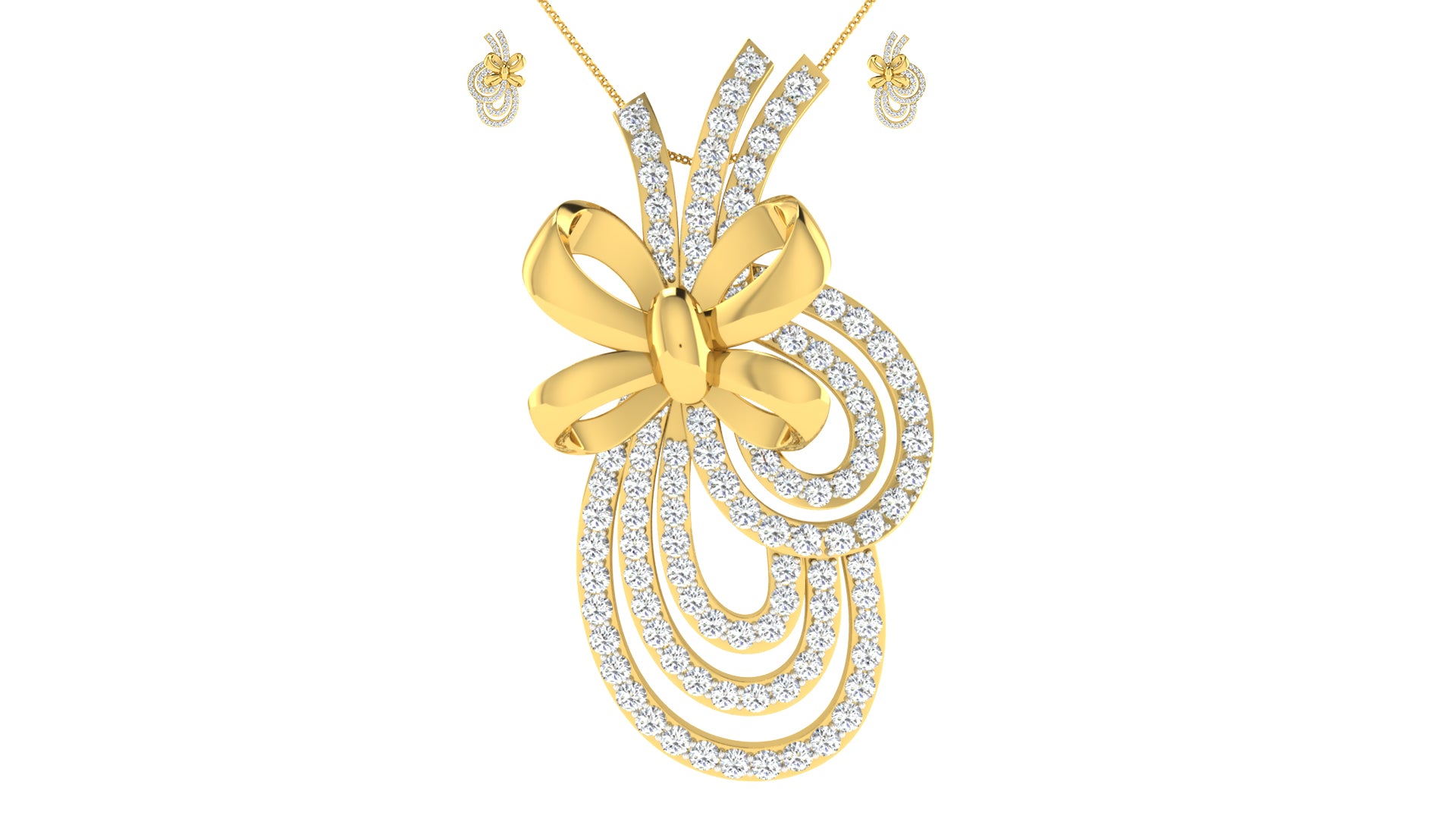 Diamond Pendant & Earring 3D CAD Files | Luxury Jewelry Design Models | CAD File Studio