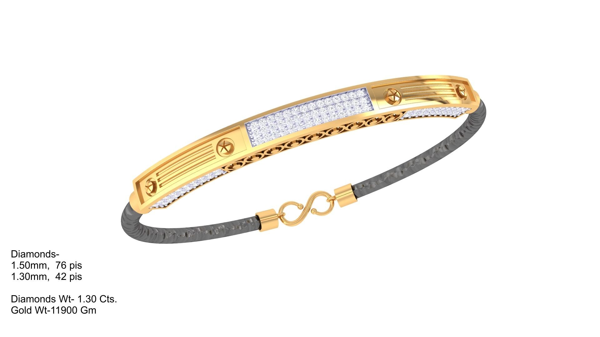 Diamond Bracelet 3D CAD Files | Luxury Bracelet Design for Jewelry Manufacturing | CAD File Studio