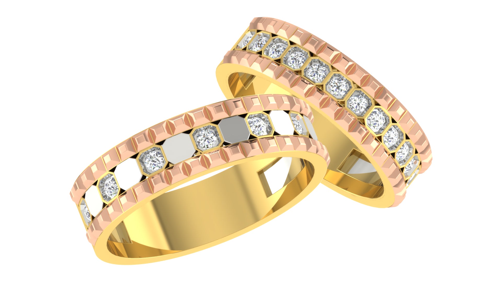 Couple Band Ring | Matching His & Her Wedding Bands | CAD File Studio