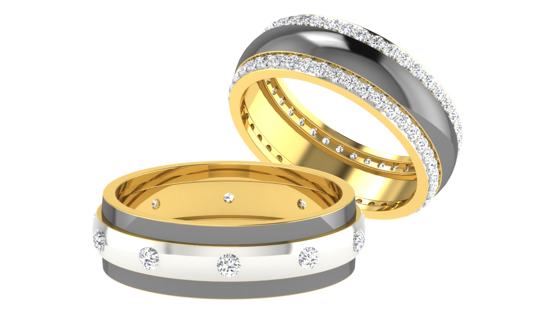 Couple Band Ring | Matching His & Her Wedding Bands | CAD File Studio