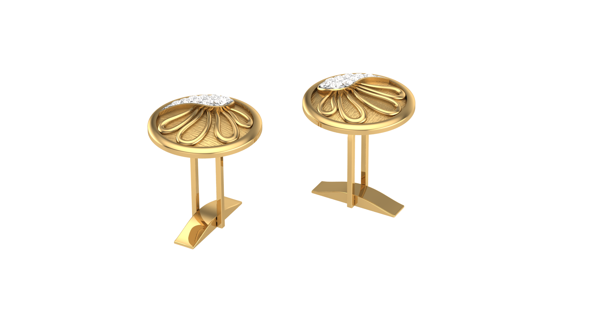 Cufflinks Modern Jewelry Design 3D CAD File for Gold & Diamond Manufacturing | CAD File Studio
