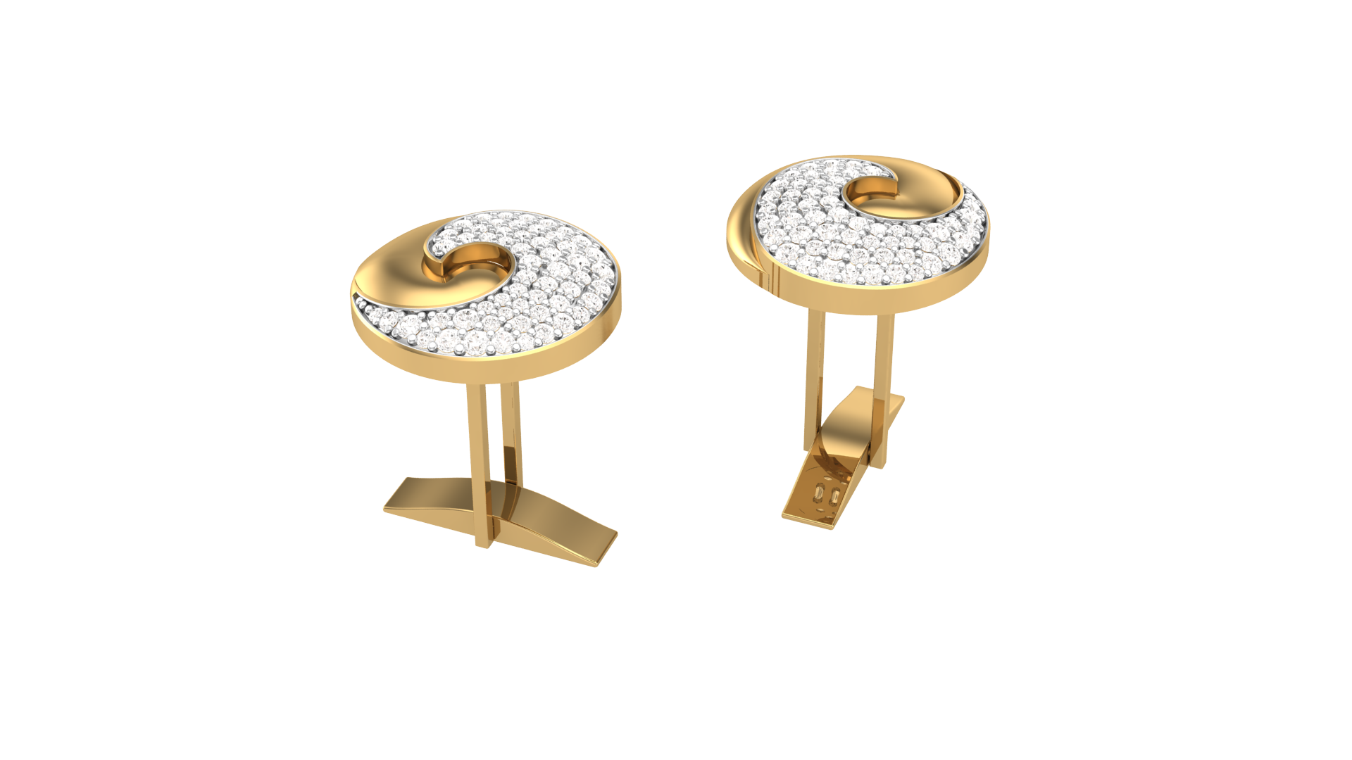 Cufflinks Modern Jewelry Design 3D CAD File for Gold & Diamond Manufacturing | CAD File Studio