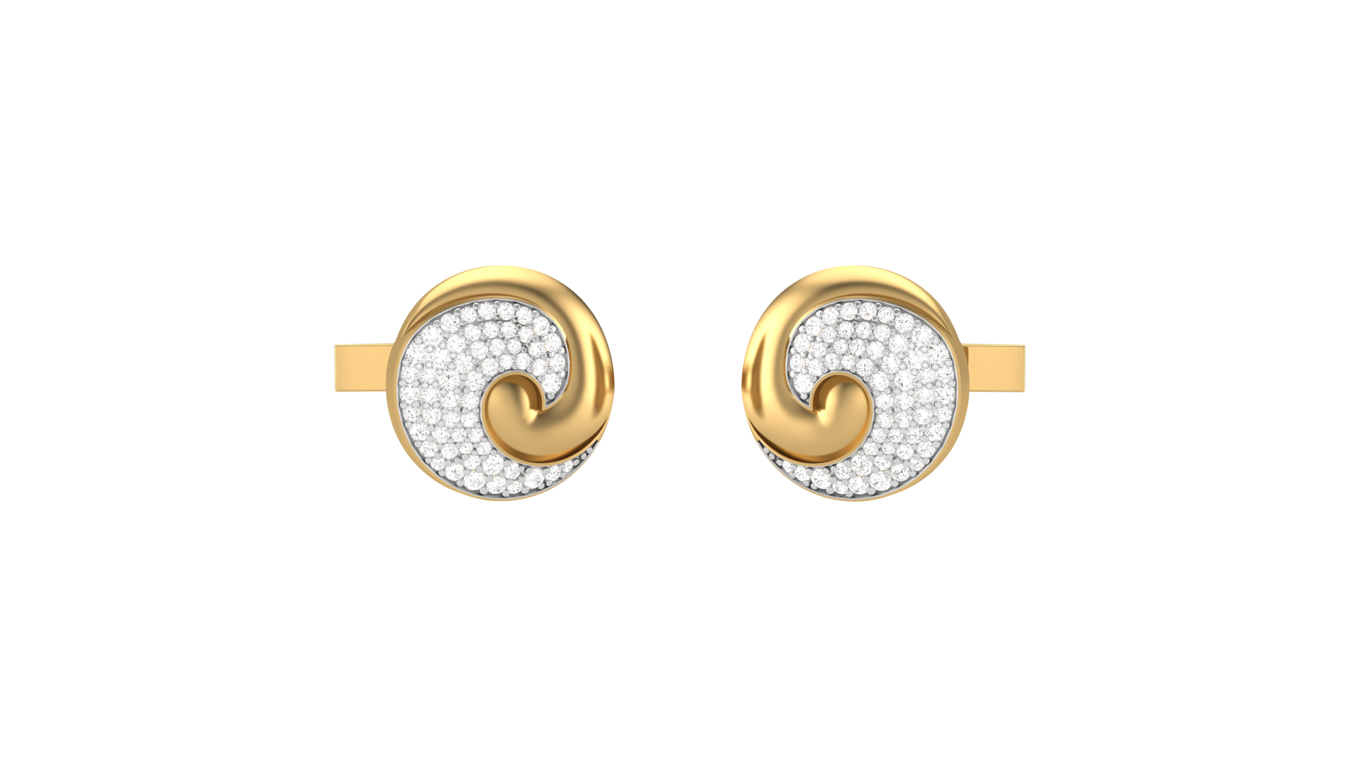 Cufflinks Modern Jewelry Design 3D CAD File for Gold & Diamond Manufacturing | CAD File Studio
