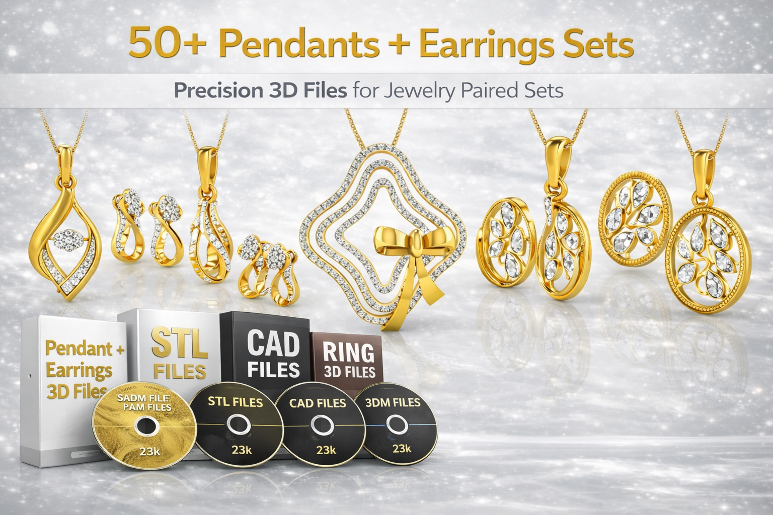 Diamond Pendant Set 3D CAD Fil