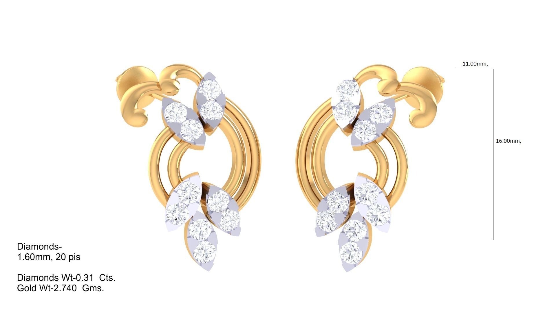 101+ Earring Design 3DM, STL & Render Files Collection for Gold & Diamond Jewelry | CAD File Studio