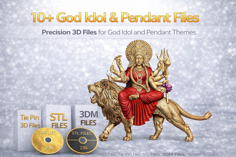 God Idol & Pendant 3D CAD Files Bundle