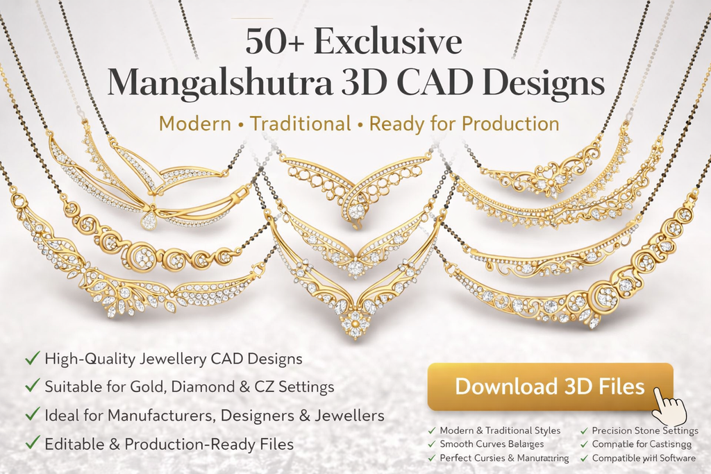 Gold Mangalshutra Design 3D CAD Files 