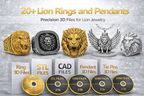 Lion-themed jewelry collection with 3D files