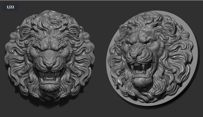 20+ Lion Pendant & Ring ZBrush Files | High-Detail Jewelry STL & ZTL Models for Gold & Silver Casting | CAD File Studio