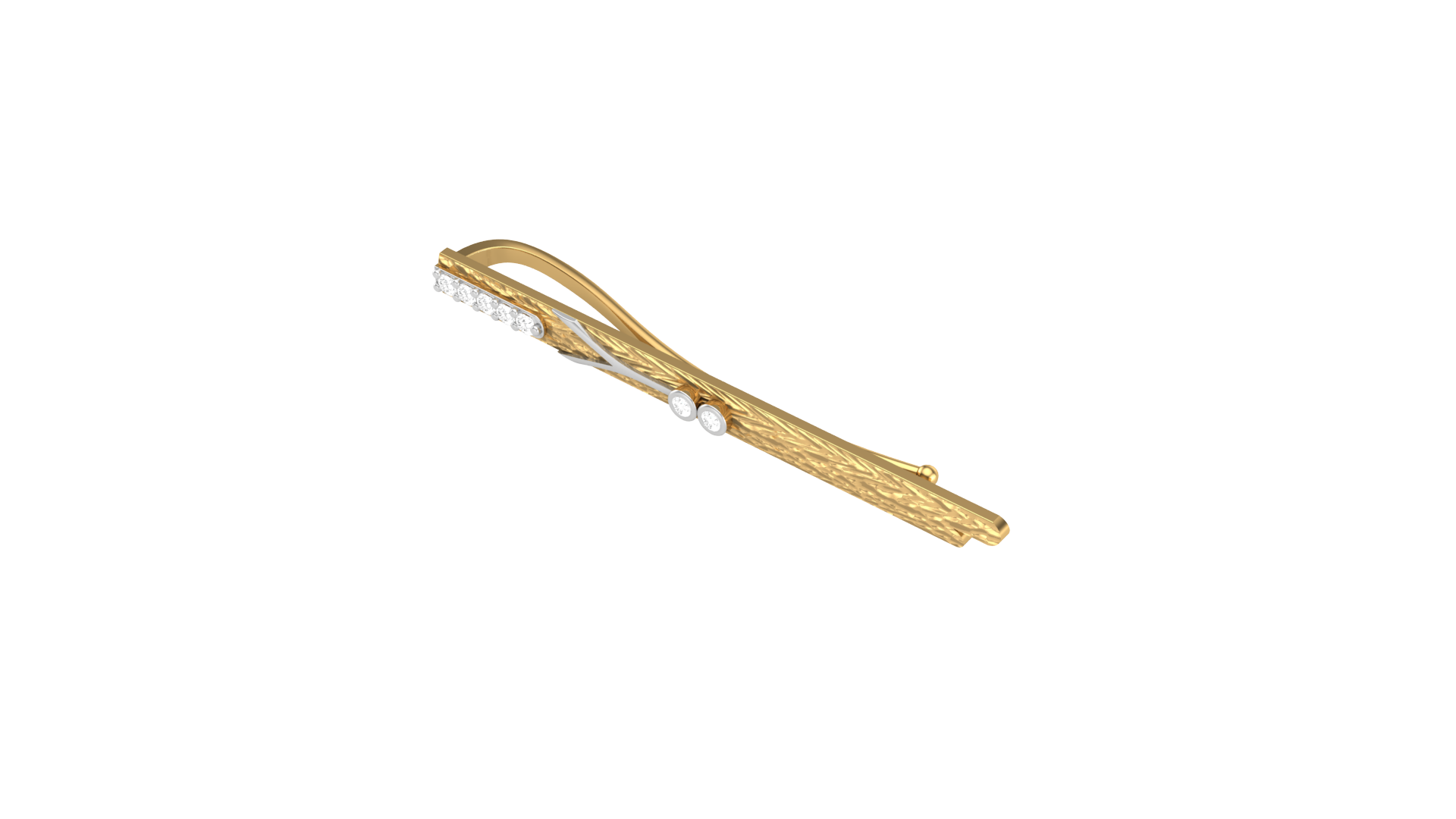 Elegant Tie Pin Jewelry 3D CAD Design File for Gold & Diamond Manufacturing | CAD File Studio