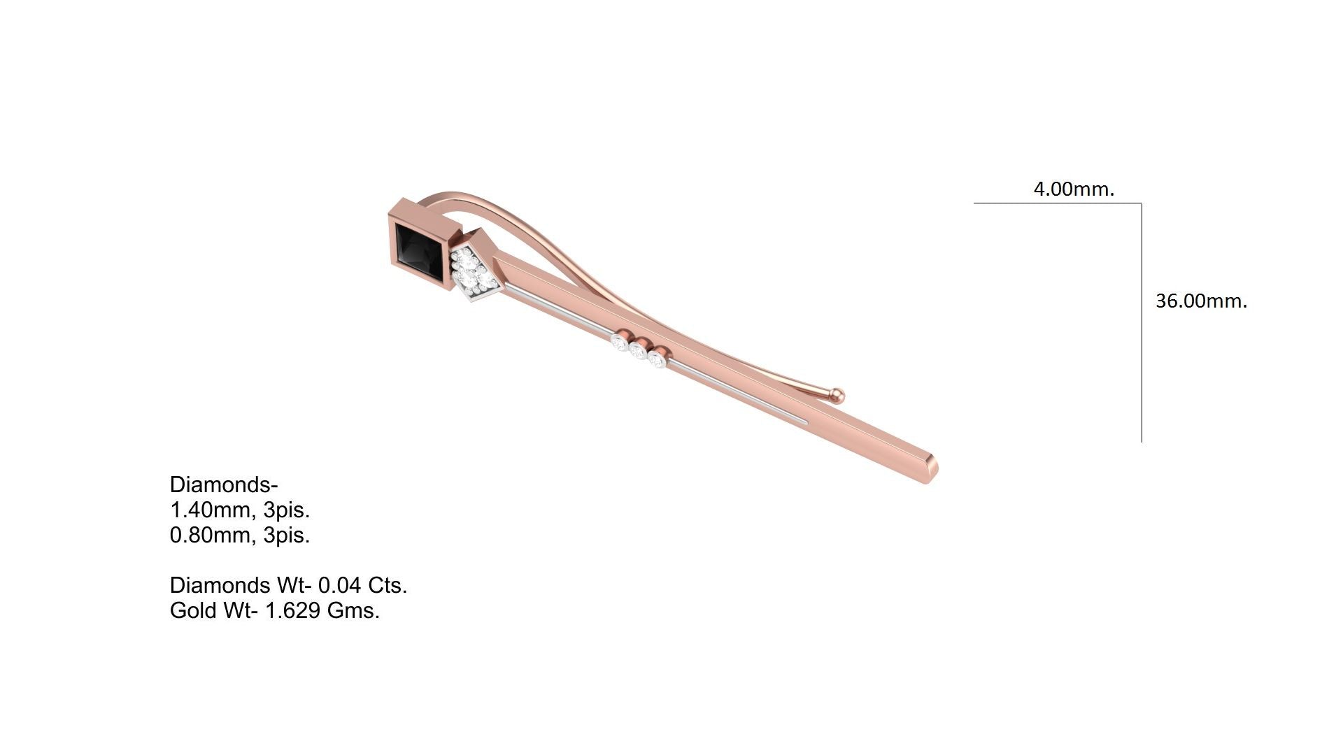 Classic Tie Pin for Men – Elegant Minimalist Tie Bar | CAD File Studio