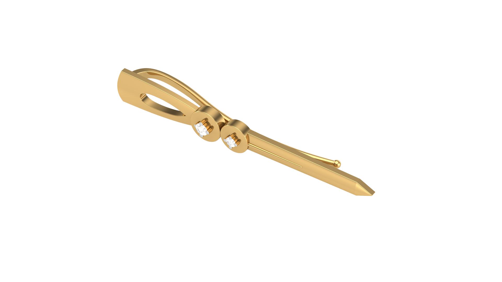 Elegant Tie Pin Jewelry 3D CAD Design File for Gold & Diamond Manufacturing | CAD File Studio