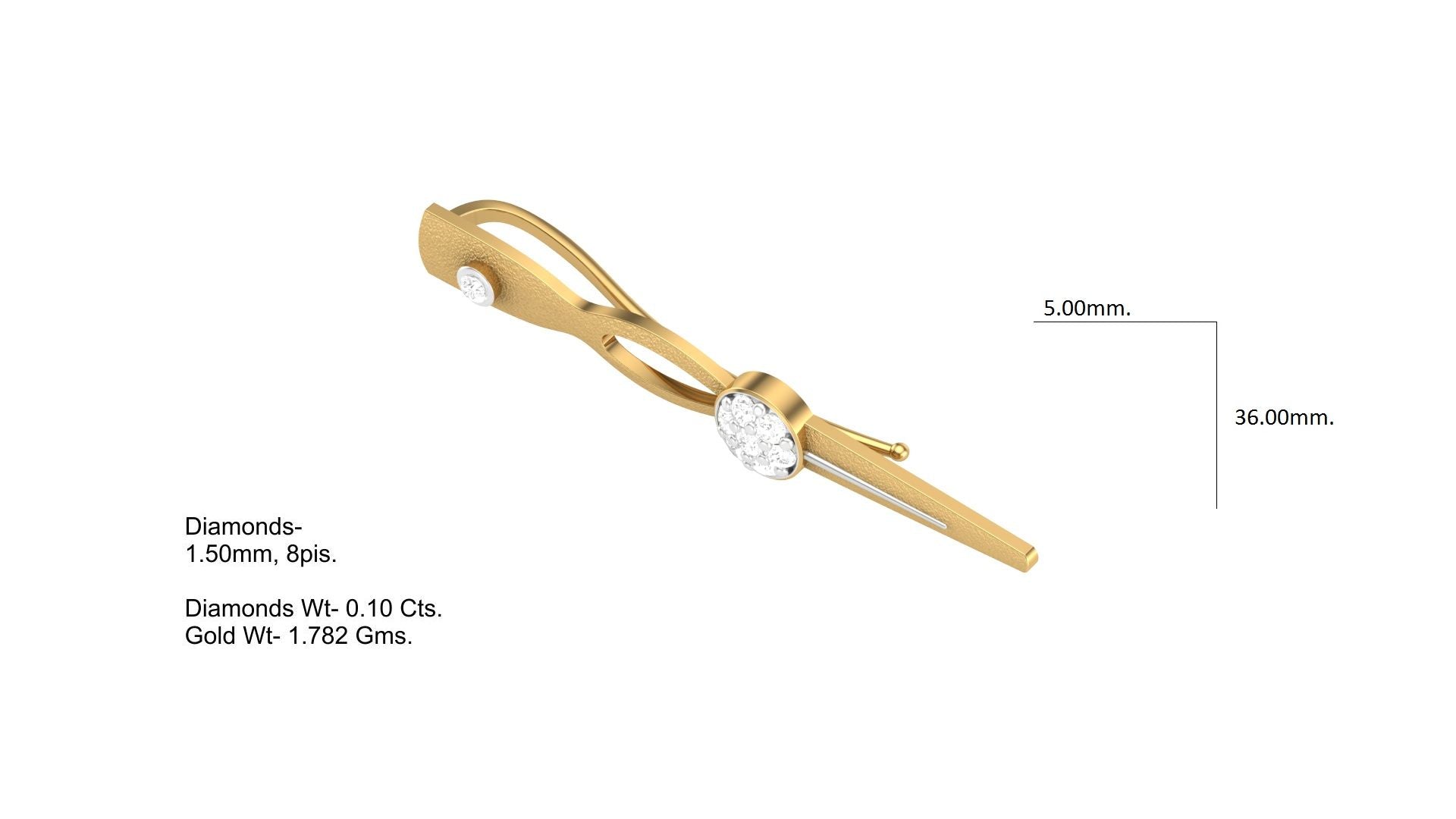 Classic Tie Pin for Men – Elegant Minimalist Tie Bar | CAD File Studio